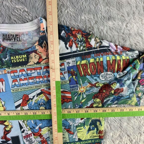 Marvel Comics Shirt Mens Medium All Over Print AOP Comic Book Covers Iron Man - Picture 4 of 6